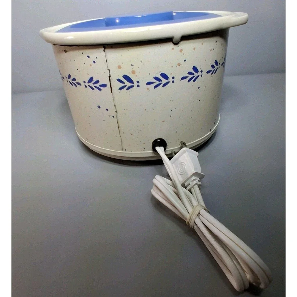 Rival Crock-Ette Stoneware Slow Cooker Model 3200/3 Cream & Cornflower Blue 3200